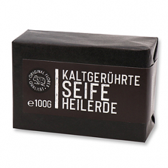 Cold-stirred soap 100g "Black Edition" black, Healing clay 