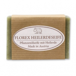 Cold-stirred plant soap 100g with a brown paper, Healing clay 