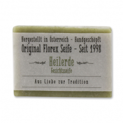 Cold-stirred plant soap 100g with a transparent paper, Healing clay 