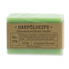 Cold-stirred plant oil soap 100g in cello "Pure Soaps", Hemp oil 