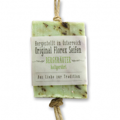 Cold-stirred soap 90g hanging, with transparent paper, Mountain herbs 