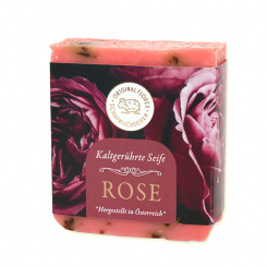 Schafmilchseife kaltgerührt 150g "Goldene Momente", Wildrose 