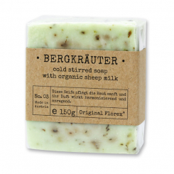 Kaltgerührte Schafmilchseife 150g in Cello "Pure Soaps", Bergkräuter 