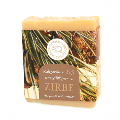 Schafmilchseife kaltgerührt 150g "Goldene Momente", Zirbe 