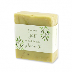 Cold-stirred sheep milk soap 150g in Cello "Nimm dir Zeit...", Lemongrass 
