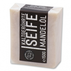 Cold-stirred soap 100g "Black Edition" white, Almond oil 