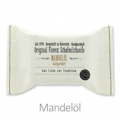 Kaltgerührte Seife 150g im genähten Papierbeutel, Mandelöl 