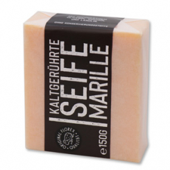 Cold-stirred soap 100g "Black Edition" white, Apricot 