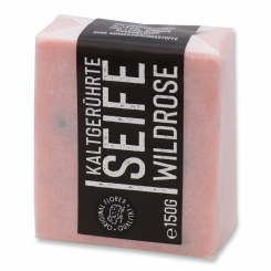 Cold-stirred soap 100g "Black Edition" white, Wild rose 