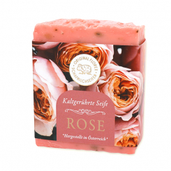 Schafmilchseife kaltgerührt 150g "Goldene Momente", Wildrose 