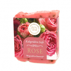 Schafmilchseife kaltgerührt 150g "Goldene Momente", Wildrose 