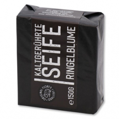 Cold-stirred soap 100g "Black Edition" black, Marigold 