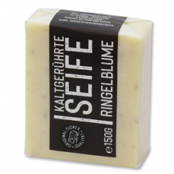 Cold-stirred soap 100g "Black Edition" white, Marigold 