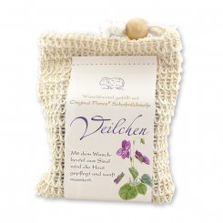 Kaltgerührte Schafmilchseife 150g klassisch im Waschbeutel, Veilchen 