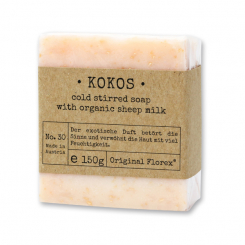 Kaltgerührte Schafmilchseife 150g in Cello "Pure Soaps", Kokos 