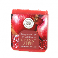 Schafmilchseife kaltgerührt 150g "Goldene Momente", Granatapfel 