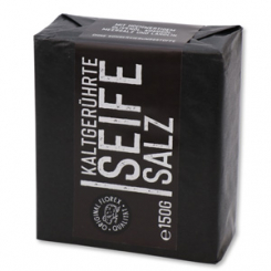 Cold-stirred soap 100g "Black Edition" black, Salt blue 