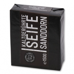 Cold-stirred soap 100g "Black Edition" black, Sea buckthorn 