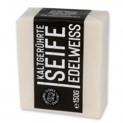 Cold-stirred soap 100g "Black Edition" white, Edelweiss 
