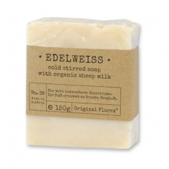 Kaltgerührte Schafmilchseife 150g in Cello "Pure Soaps", Edelweiß 