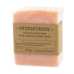 Cold-stirred sheepmilk soap 150g packed in cello "Pure Soaps", Peony 