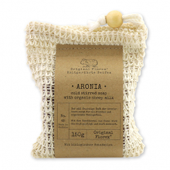 Cold-stirred sheep milk soap 150g "pure soaps" packed in a soap holder, Chokeberry 