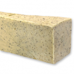 Kaltgerührte Schafmilchseife ca. 2kg Strang, Peeling mit Mohn 