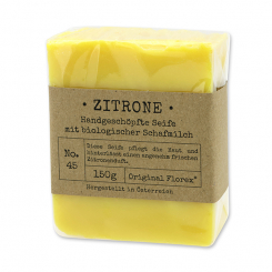 Cold-stirred sheepmilk soap 150g packed in cello "Pure Soaps", Lemon 