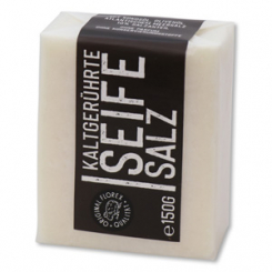 Cold-stirred soap 100g "Black Edition" white, Salt without perfume 