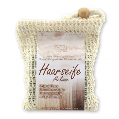 Special cold-stirred soap 150g modern packed in a soap holder, Hair soap Melissa 