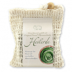 Kaltgerührte Spezialseife 150g klassisch im Waschbeutel, Heilerde 