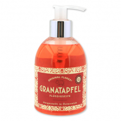 Liquid sheep milk soap 250ml in a dispenser, "Handmade Paper" Pomegranate 