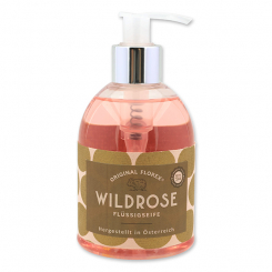 Liquid sheep milk soap 250ml in a dispenser, "Handmade Paper" Wild rose 