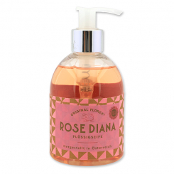 Liquid sheep milk soap 250ml in a dispenser, "Handmade Paper" Rose "Diana" 