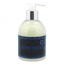 Liquid sheep milk soap 250ml in a dispenser, "Handmade Paper" Christmas rose white 