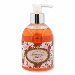 Flüssigseife mit Schafmilch 250ml im Spender "Vintage-Motiv 190", Rose rot 