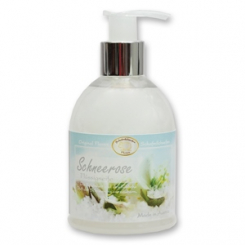 Flüssigseife mit biologischer Schafmilch 250ml im Spender modern, Schneerose 