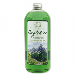 Flüssigseife mit biologischer Schafmilch Nachfüller 1l in der Flasche, Bergkräuter 