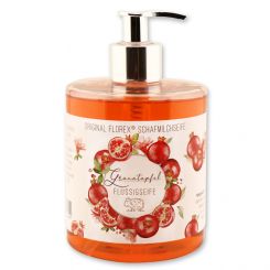 Liquid sheep milk soap 500ml in a dispenser 'Einzigartige Augenblicke', Pomegranate 