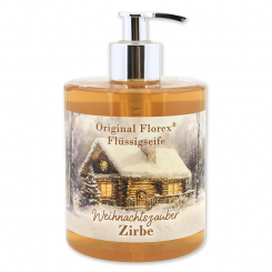Flüssigseife Schafmilch 500ml im Spender "Weihnachtszauber-Motiv 1", Zirbe 