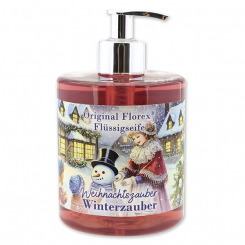 Liquid sheep milk soap 500ml in a dispenser "Christmas magic motif 14", Winter Magic 