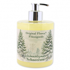 Flüssigseife Schafmilch 500ml im Spender "Weihnachtszauber-Motiv 8", Schneerose 