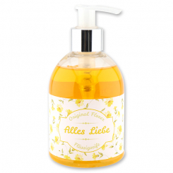 Liquid sheep milk soap 250ml in a dispenser "Alles Liebe", Orange 