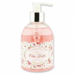 Liquid sheep milk soap 250ml in a dispenser "Für Dich", Wild rose 