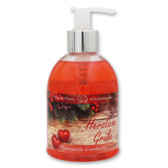 Flüssigseife mit Schafmilch 250ml im Spender "Herzliche Grüße", Cranberry 