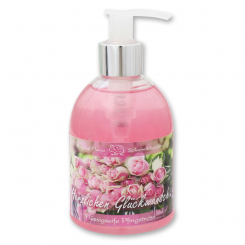 Flüssigseife mit Schafmilch 250ml im Spender "Herzlichen Glückwunsch", Pfingstrose 