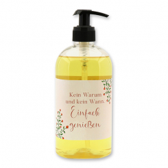 Liquid plant oil soap with sheep milk 500ml in a dispenser "Kein Warum und kein...", Classic 