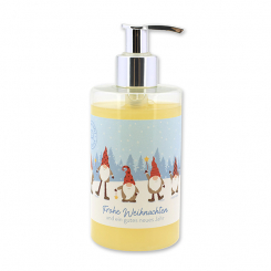 Liquid sheep milk soap 250ml in a dispenser with label "Colorful Holidays motif 3", Christmas rose 
