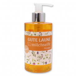 Flüssigseife mit Schafmilch 250ml im Spender "Gute Laune", Orange 
