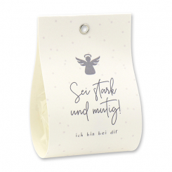 Bath butter ball with sheep milk 50g in a bag "Sei stark und mutig...", Hibiscus/Orange 